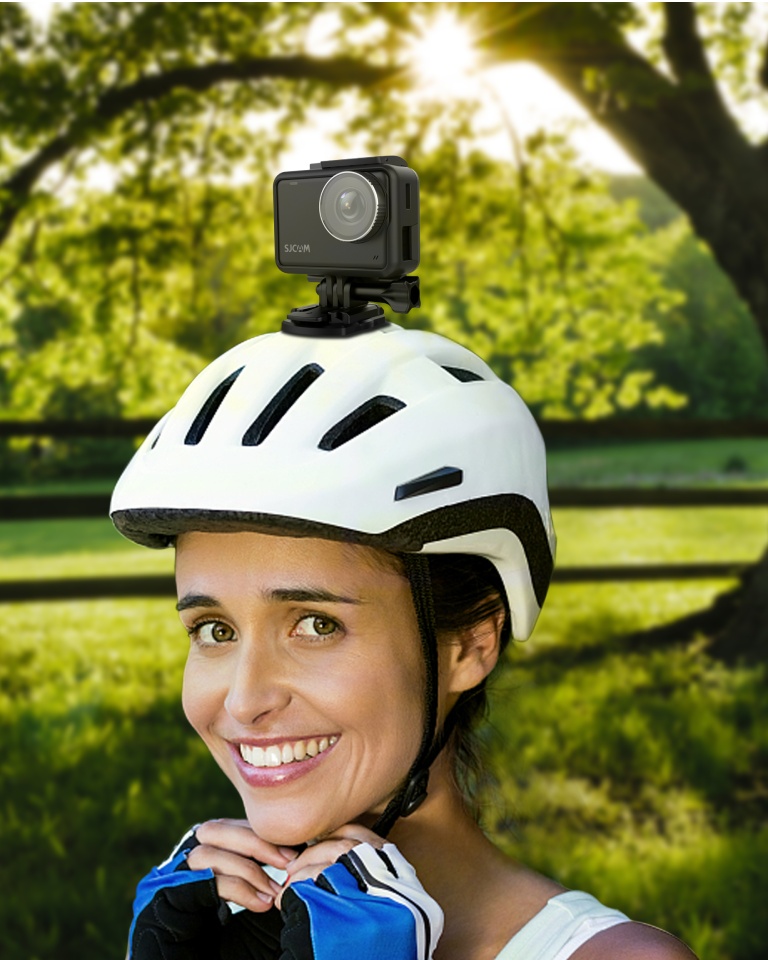 SJ10 Pro action camera on helmet